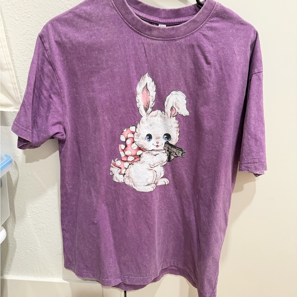 nwot cherrykitten bunny w a gun washed tee